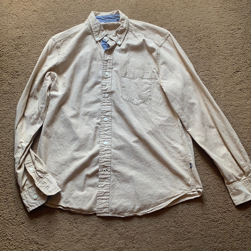 Tan Nautica Button-Up shirt men size medium